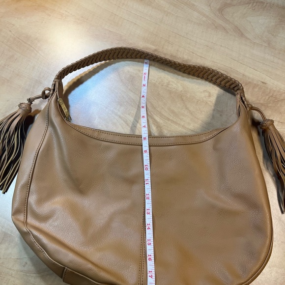 Olivia + Joy tan tassle shoulder bag purse with matching wallet - Picture 9 of 14